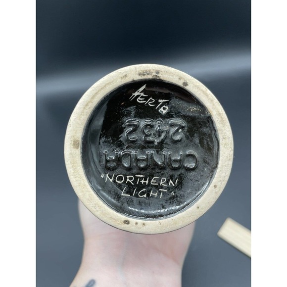 Herta Gertz BC Ceramics Northern Lights Vase 1950’s Canadian Pottery Geometric - Picture 10 of 10